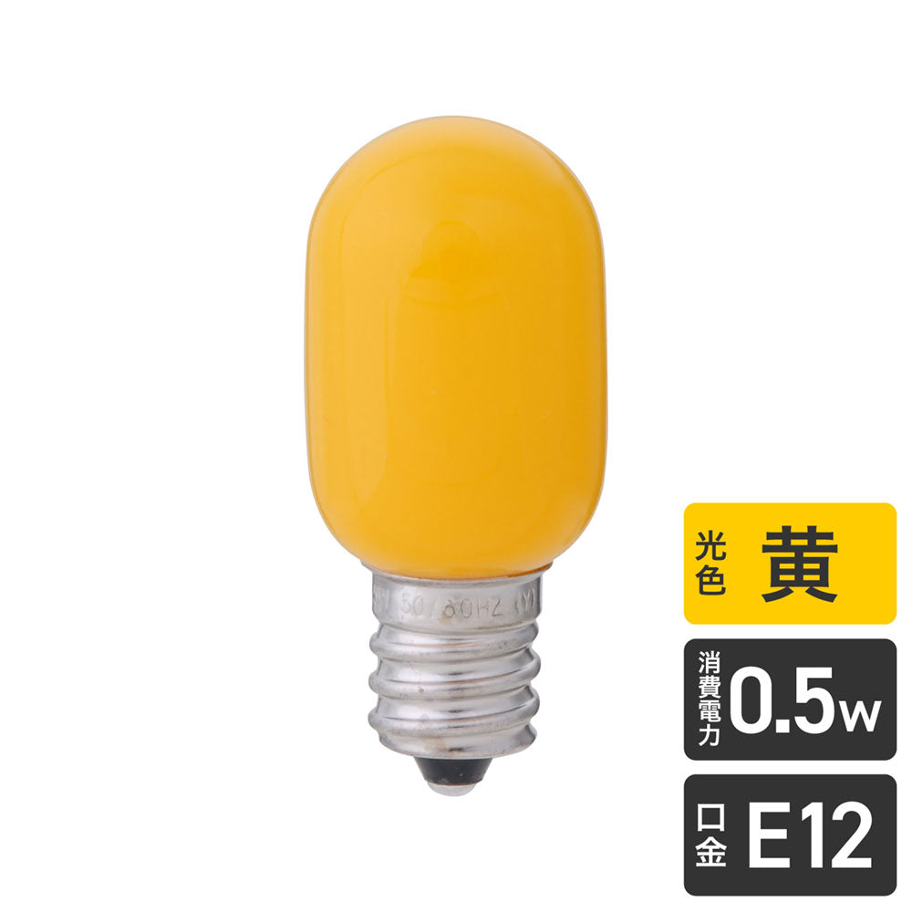 LDT1Y-G-E12-G103_1685200_LED装飾電球 ナツメ球タイプ E12 黄色_ELPA(エルパ・朝日電器)